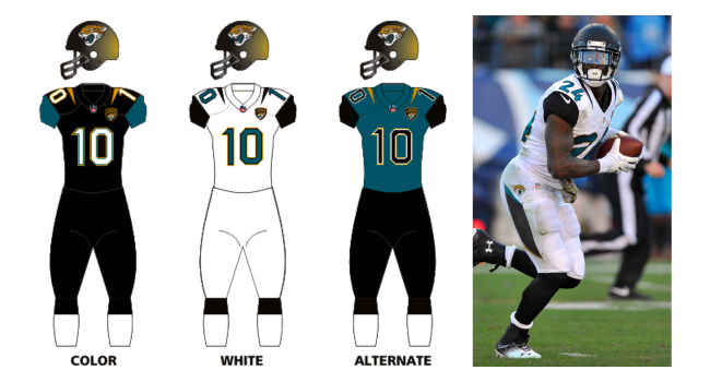 Jacksonville Jaguars uniform history 2013
